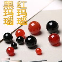 Crystal stall 7A red agate beads black agate beads diy semi-finished hand-woven accessories bracelet pendant material