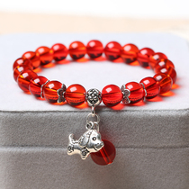 Crystal stalls China red imitation Garnet artificial red crystal zodiac bracelet womens fashion trend accessories handstring accessories