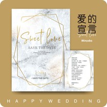 Marble INS Wind marriage love declaration greeted pro-game tricky groom vow book clearance card guarantee