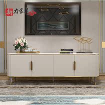 American light luxury postmodern solid wood TV cabinet small apartment living room marble simple decoration luxury furniture