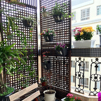 Outdoor anti-corrosion wood fence fence Courtyard garden fence carbonized wood plant climbing pergola Balcony partition flower rack