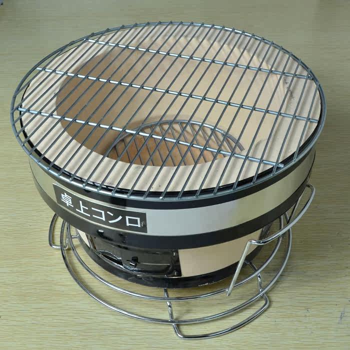 烧烤碳烤炉卓上陶土炉烧烤炉圆形日式烤炉家用便携土炉碳烤肉泥炉_不