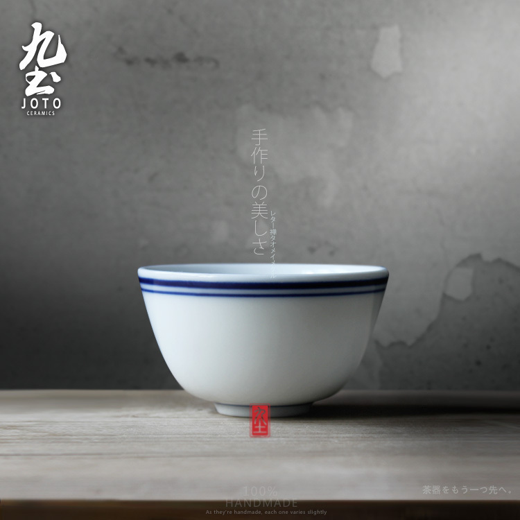 Small ceramic bowl masters cup nine soil sample tea cup Japanese blue and white porcelain tea set kung fu tea cups tea cup