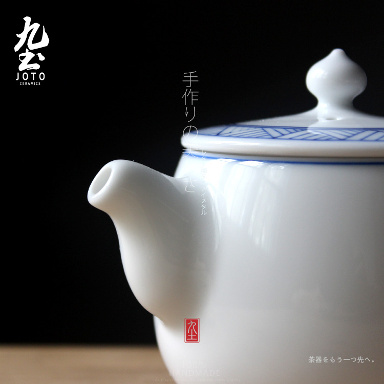 About Nine soil imitation Ming blue and white pot of hand - made of fine water lines teapot Japanese kung fu tea set of jingdezhen ceramics single pot of gifts