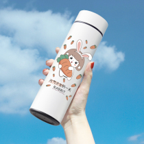 Insulation Cup Lady High Face Value Cute Portable Water Cup Ins brief Large capacity Stainless Steel Autumn Winter Warm Cup