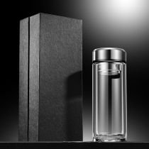 Double insulation glass personal cup can be customized logo tea water separation gift cup gift box gift bag
