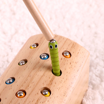 Children Montessori early teaching Yi fishing toys 0 - 1 - 3 years old catch worm 1 and 1 - 1 year old baby teaching tools