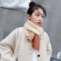 Japan purchased BM winter new small scarf ins style all match color thermal neck protection knit wool wrap neck fashion