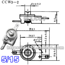 5 15p Ceramic Fine Adjustable Variable Capacitor CCW3-2 High Voltage 500V Porcelain Medium Adjustable Capacitor 15PF