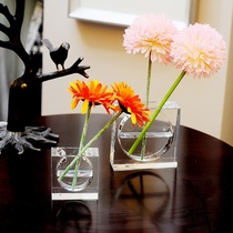 Crystal Glass Small Vase Table Desk Small Fresh Glass Vase Hem Water Peels Flower Arrangement Small Vases