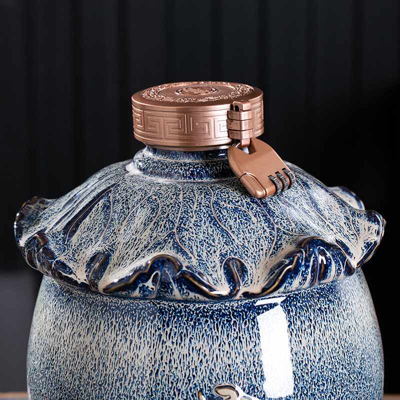 Jingdezhen ceramic jar household hoard seal 5/10 jin variable thickening the an empty bottle mercifully wine hip flask