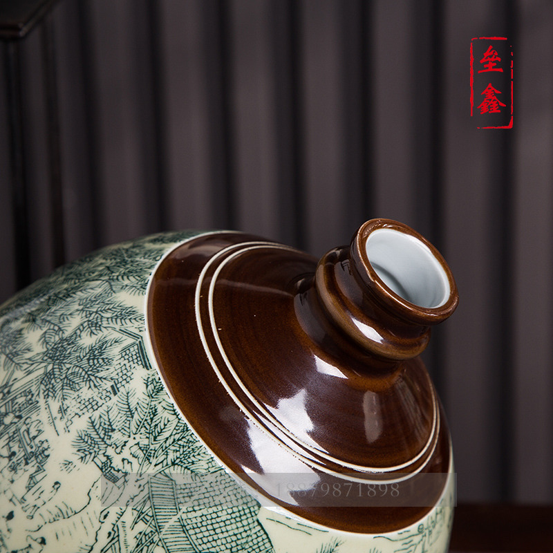 Bottle is empty bottles of jingdezhen ceramic 1/3/5 jin household seal retro hip furnishing articles wine jar