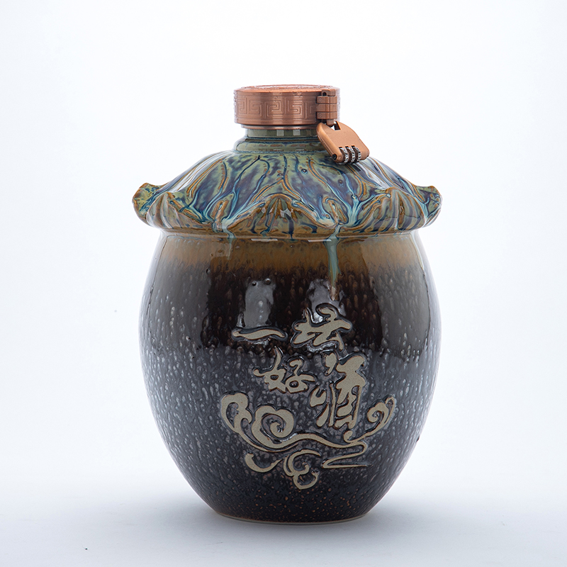 Jingdezhen ceramic jar household hoard seal 5/10 jin variable thickening the an empty bottle mercifully wine hip flask