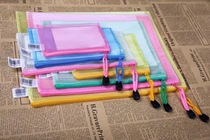 A4 file bag transparent Korean student zipper bag Office information bag bill A5 grid bag custom office wholesale