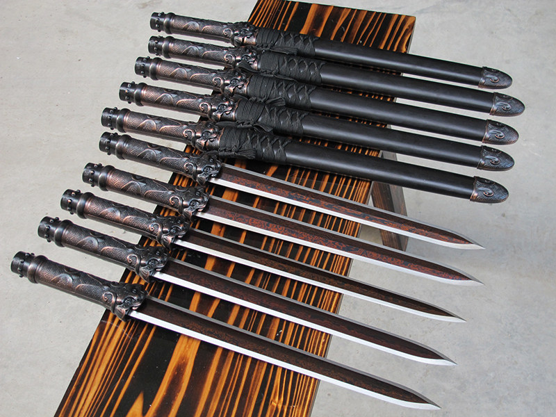 龙泉锰钢刀剑兵器防身一体剑古剑短刀短剑唐剑汉剑镇宅宝剑未开刃