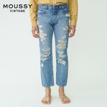 MOUSSY Vintage Mens 2020 Spring new product hole made old washed jeans 025DAC11-4190