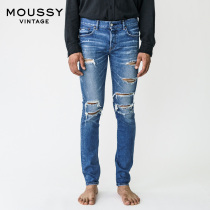 MOUSSY Vintage Mens 2020 New Ripped Washed Jeans 025DAC12-3220