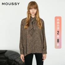 MOUSSY spring and summer new vintage bow tie single breasted loose casual shirt women 010DAG30-5880