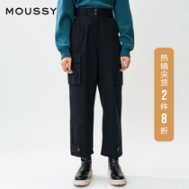 MOUSSY spring new commuter high waist straight casual overalls casual pants 028DA730-5490