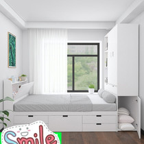 Small apartment tatami bed cabinet integrated bedroom board bed custom stepping rice bed storage bed multi-function