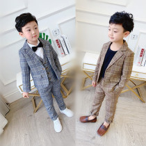 Boy suit suit 2 Spring and Autumn 3 children flower children small suit 4 foreign style 5 year old baby dress three sets fashion tide