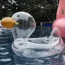 Childrens swimming ring ins Net red transparent duck sitting ring infants and young children baby inflatable underarm ring thickening