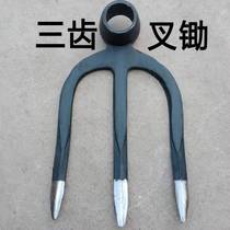 Three-tooth four-tooth fork Hoe rake Agricultural ground-turning tool Ripping fork Railway pick stone Hug stone rake