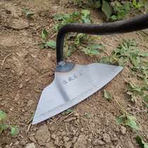 All-steel hoe Agricultural weeding tool Large hollow hoe Household wasteland shovel grass hoe Lightweight and labor-saving weeding artifact