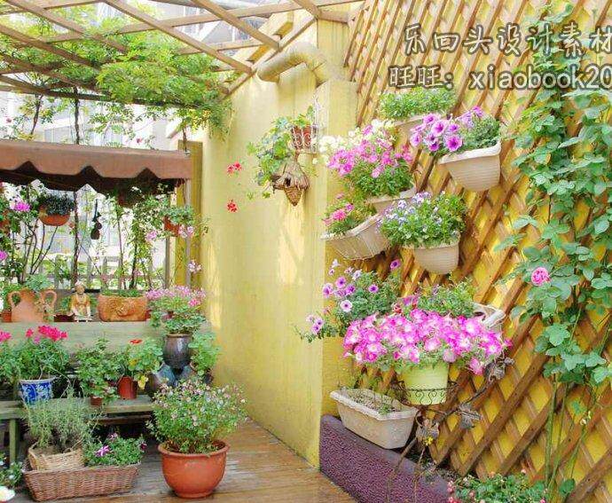 小院子日式庭院阳台阳光房景观设计效果图别墅花园装修图片实景图