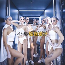 Bar nightclub suit Sexy gogo bikini cloak series performance suit White series DS dance team performance suit