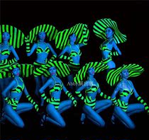 Nightclub wine bar Lady Fluorescent Bikini Zebra with a colourful fluorescent party to perform a bikini suit