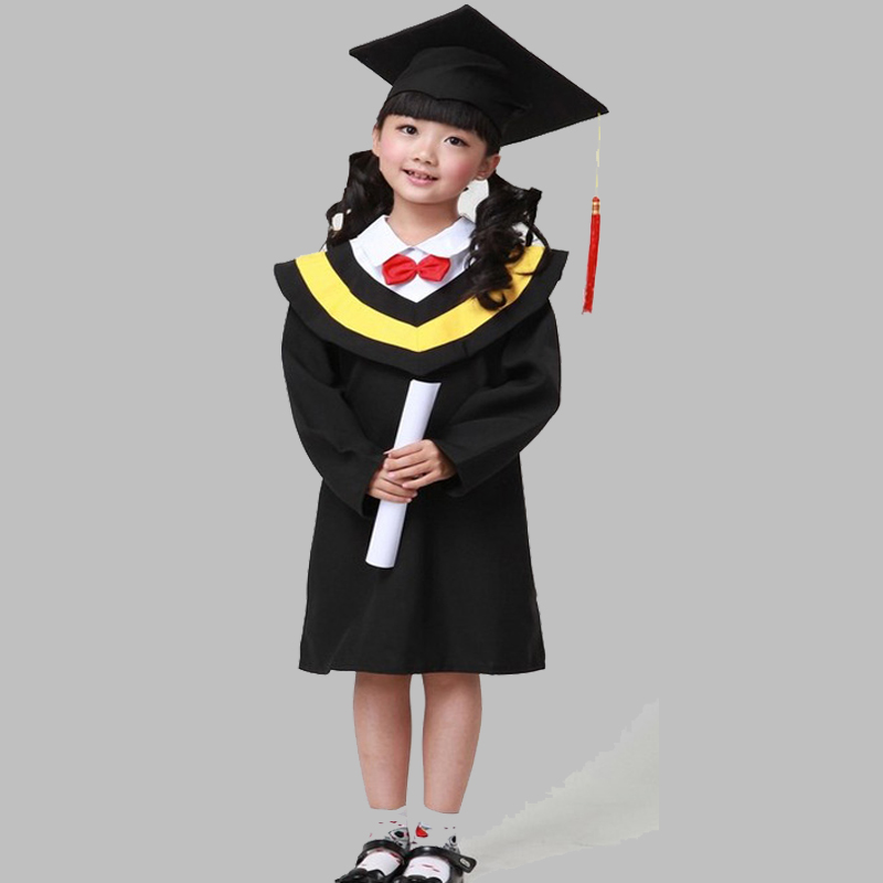 儿童博士服新款少儿毕业礼服幼儿园毕业合照装博士帽小学生学士服