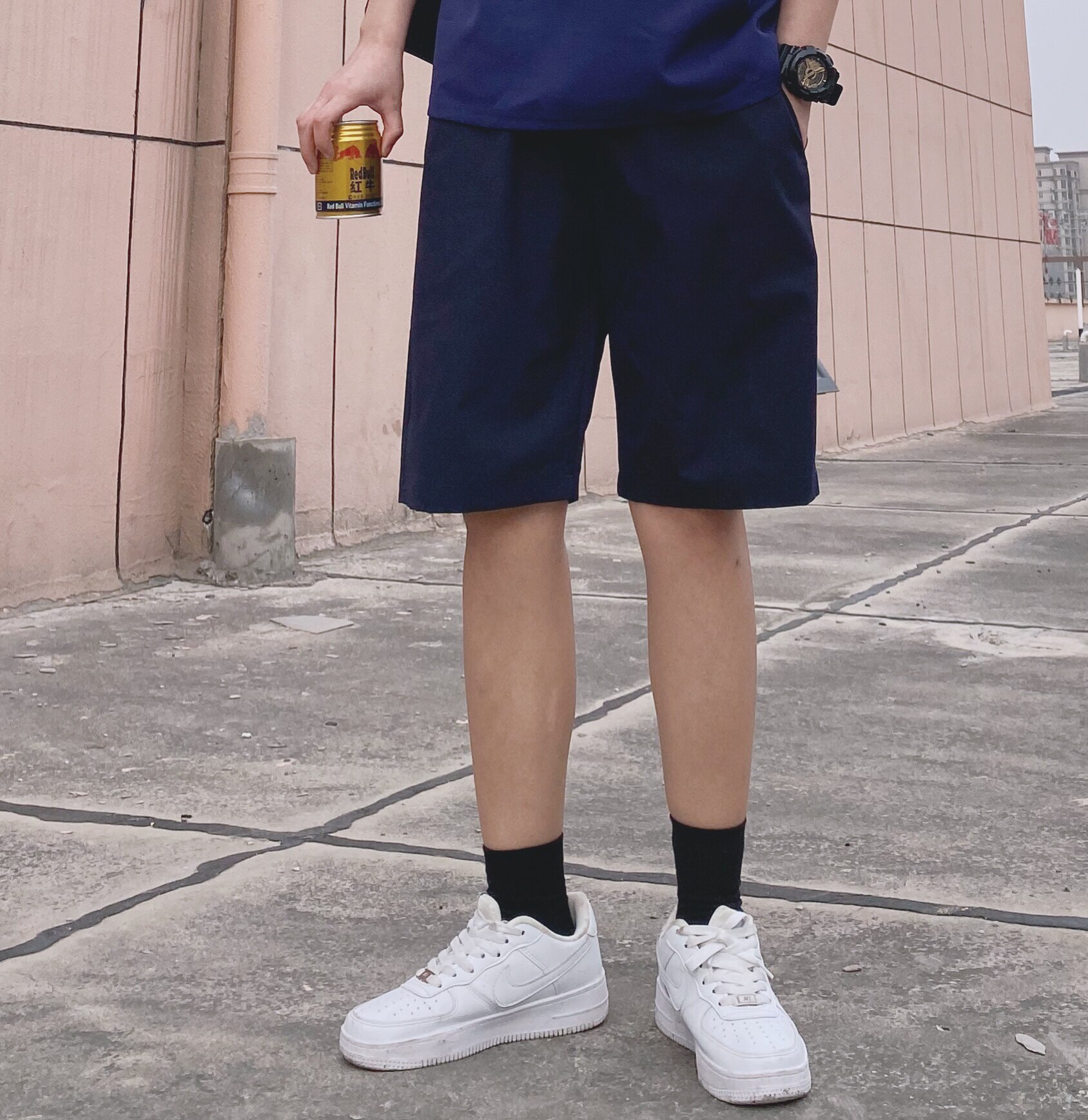 奈良川介dk短裤日系宽松百搭运动裤学院风休闲学生男班服制服裤