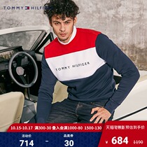 TOMMY HILFIGER Men Fashion Contrast Splice Round Neck Loose Sweatshirt MW0MW10509