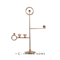 A Nordic fantasy romantic rose champagne metal candlestick designer light luxury sample room sales office decoration