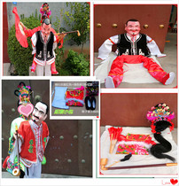 New old man back wife performance props full set of pigs back daughter-in-law Zhang Gong back Zhang Po two people turn social fire drama