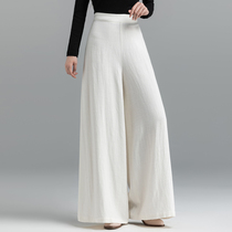 2022 spring autumn new cotton linen wide leg pants woman high waist pituality loose straight drum pants retro linen long pants white