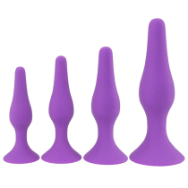 Anal Plug Black Purple Anal Plug Four Pieces Beginners Silica Gel Postcourt Chrysanthemum SM Stimulation Bollards Anal training Q