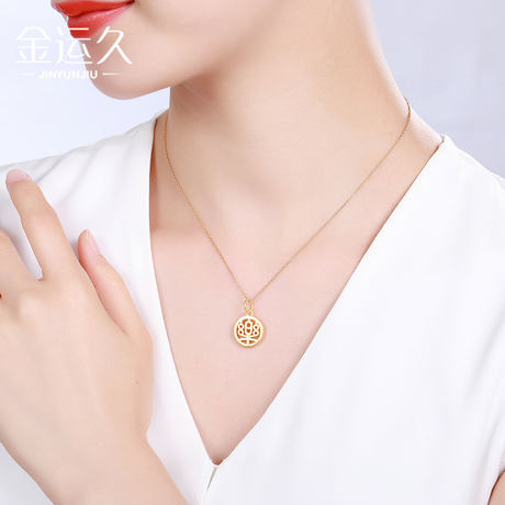 3D hard gold gold antique style small pendant 999 full gold auspicious Fule pendant wishful baby necklace 3D hard gold gold antique style small pendant 999 full gold auspicious Fule pendant wishful baby necklace