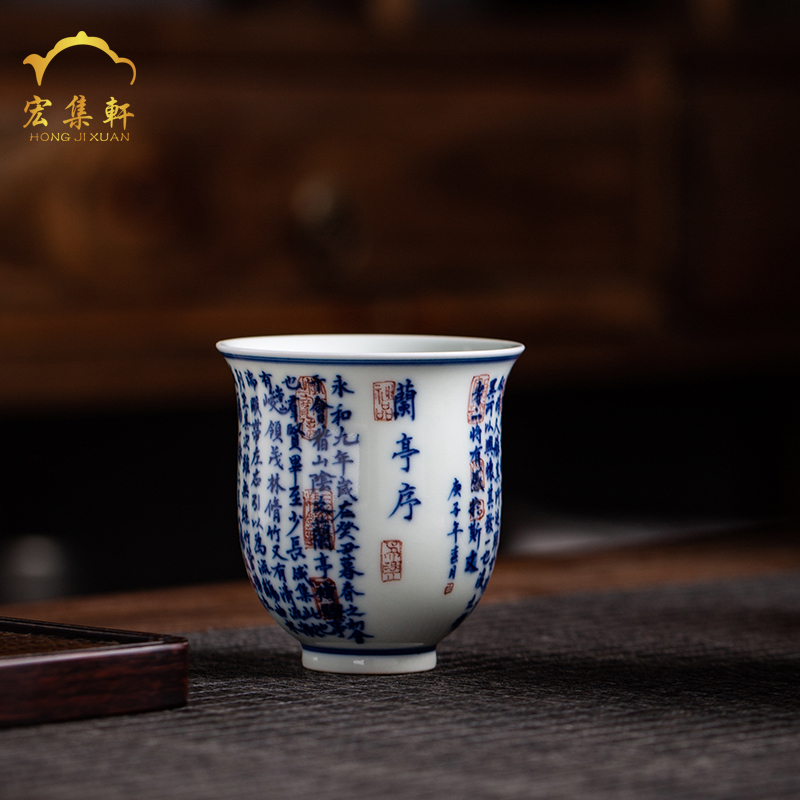 Maintain master cup single CPU hand - made porcelain teacup pure manual jingdezhen fragrance - smelling cup handicraftsmen calligraphy small tea cups