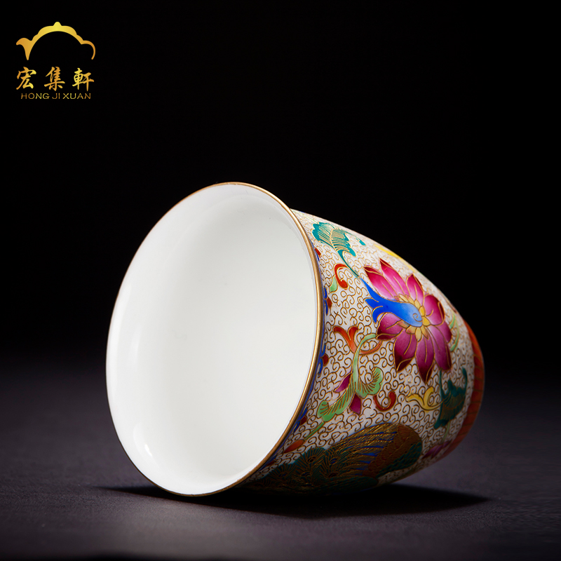 Jingdezhen tea cups ceramic wire inlay enamel see kung fu master single cup cup sample tea cup small tea cups