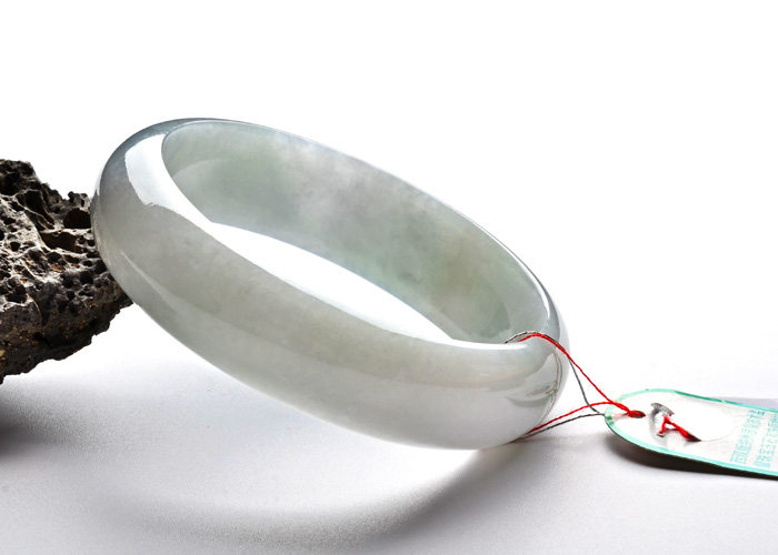 金牵玉冰糯种翡翠手镯55.5 h2371缅甸老坑天然a货翡翠玉镯子带证