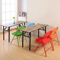 Simple and foldable long tables learning activities conference table for elementary school students color free combination training desk chair