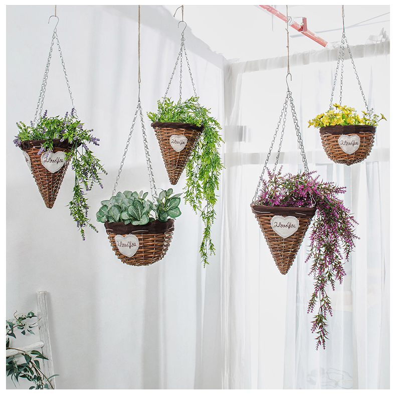 田园花篮幼儿园乡村吊饰装饰品柳编顶面顶部吊饰小清新竹篮挂饰