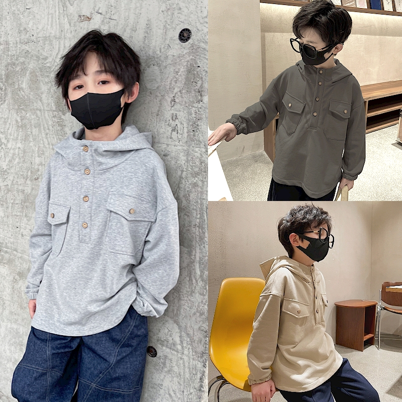 Boys Sweater Spring and Autumn New Large Children's Clothing Hoodie Cotton Top Children's Retro Children's Clothing Korean Version of the Western Style