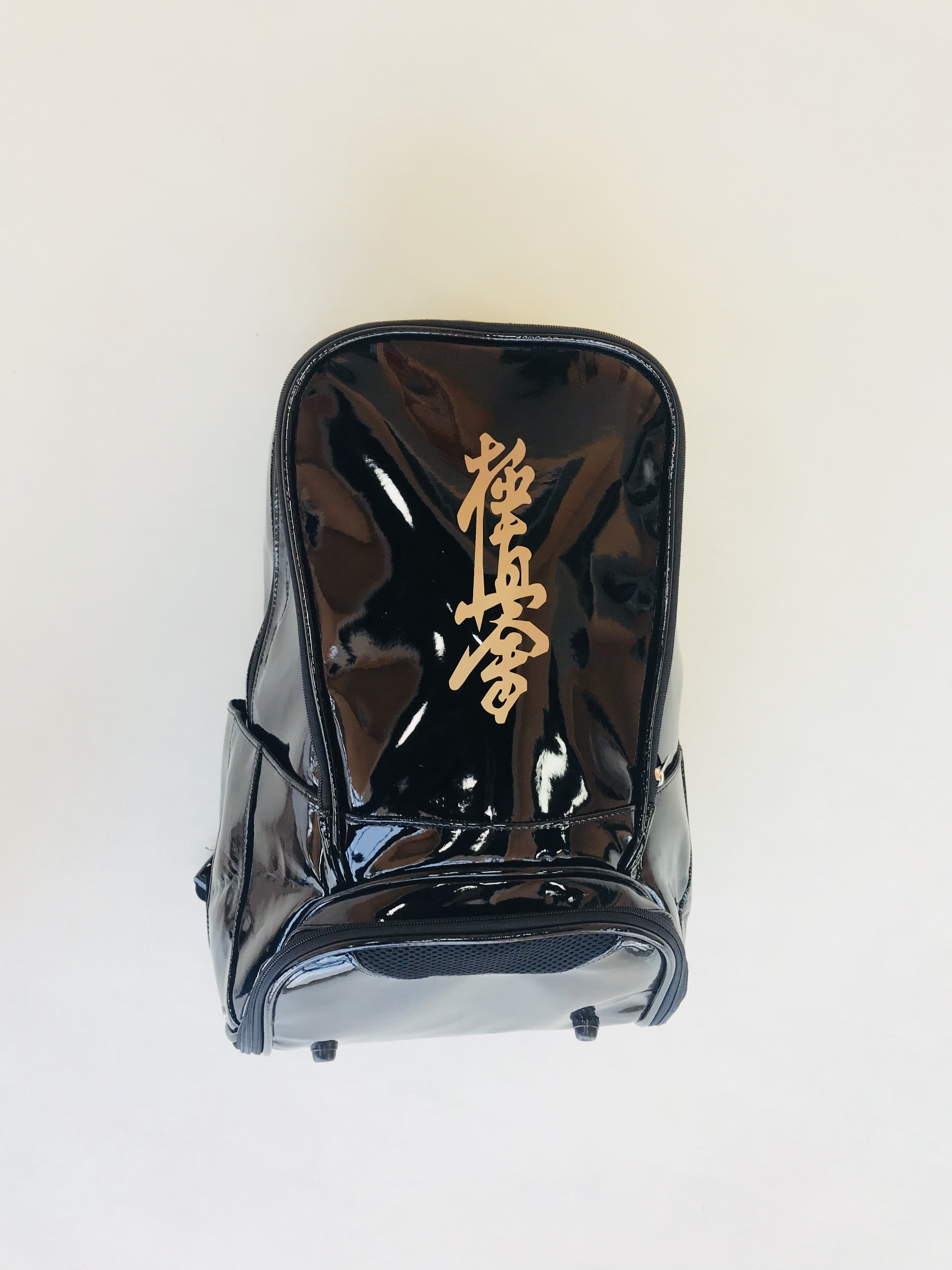 Ultra-genuine patent leather backpack