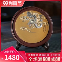 In the Cup Qiankun mud painting famous Zhang Xiaoling purple sand pot bearing dry bubble table manual raising pot tray tea props accessories