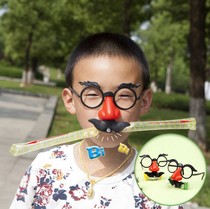 Children blow beard stare large glasses blow dragon big nose glasses Blow dragon tricky toys factory direct sales