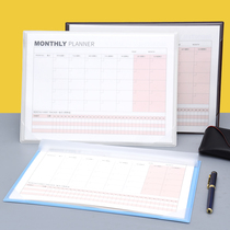 Monthly schedule self-filling date calendar desk calendar record day schedule efficient time management schedule Office record memo self-discipline schedule weekly plan 21 days habit clock in to learn to lose weight