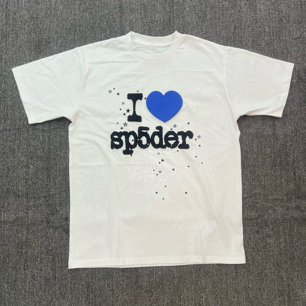 Spot Sp5der 555555 I Heart SP5DER Tee Men's and women's pure cotton short-sleeved T-shirt European and American trend Spot Sp5der 555555 I Heart SP5DER Tee Men's and women's pure cotton short-sleeved T-shirt European and American trend